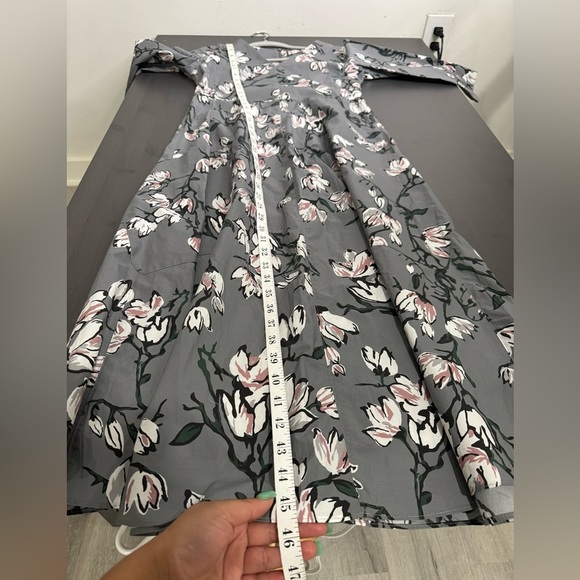 Max Mara Women's Grey Lacca Floral Printed Cotton A Line Dress - Picture 11 of 11